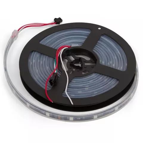 Світлодіодна стрічка SMD5050, RGB, WS2811, 60д/м з управлінням, чорна, 12В, IP67