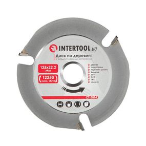 Диск для деревини з твердосплавними напайками 125*22.2 мм, 3Т INTERTOOL CT-3014