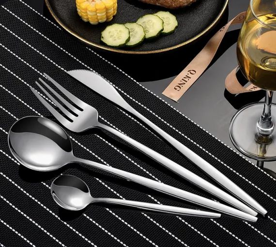 Набор столовых приборов Kitchen Ware 24 шт из нержавеющей стали на 6 персон Silver | Зображення 2