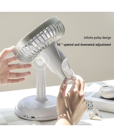 Вентилятор Simple desktop fan KD197 настільний портативний з роботою від USB Світло-сірий | Зображення 6