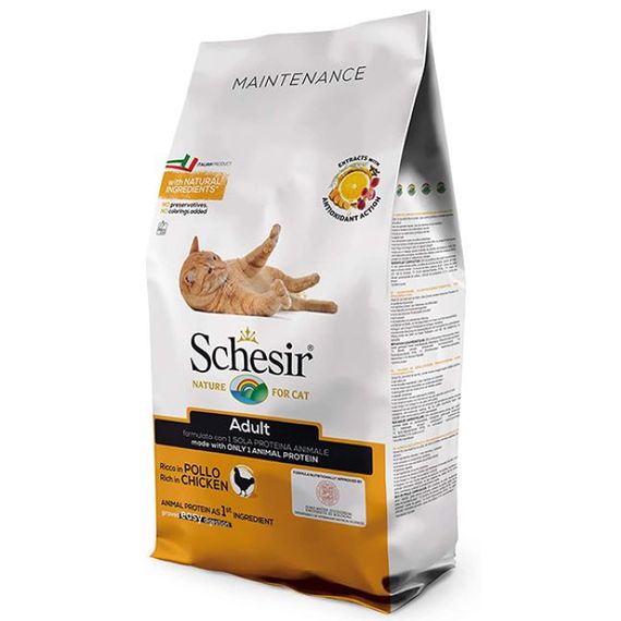 Корм Schesir Cat Adult Chicken сухой монопротеиновый с мясом курицы для взрослых кошек 10 кг