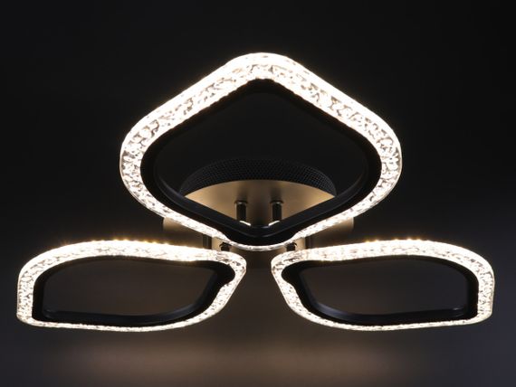 Люстра світлодіодна стельова LED світильник для квартири на стелю лед з пультом 25745 Чорний 8х57х57 см. | Зображення 2