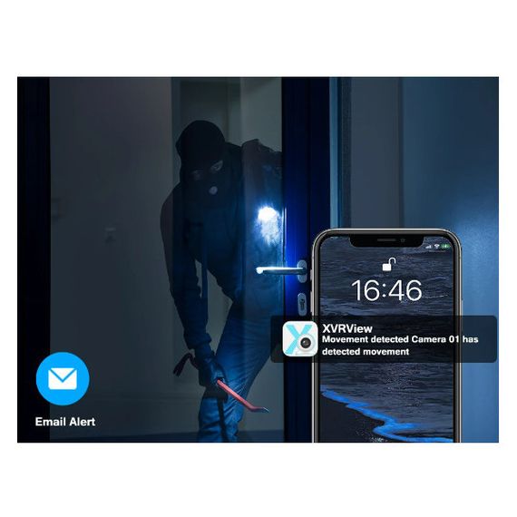 Комплект WiFi IP відеоспостереження бездротовий DVR 5G SX04-400 HD набір на 4 камери 5 мр | Зображення 8