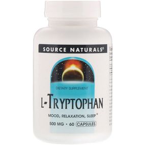 Триптофан Source Naturals L-Tryptophan 500 mg 60 Caps SNS-01984