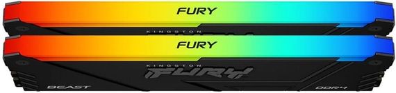 Пам&#039;ять ПК Kingston DDR4 16GB KIT (8GBx2) 3200 FURY Beast RGB KF432C16BB2AK2/16 | Зображення 1