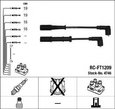 Комплект дротів запалювання (вир-во NGK) NGK RCFT1209 на FIAT PANDA (169)