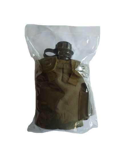 Фляга пластикова М&М 1000 мл Чорна в чохлі Вид 2 Olive green Хакі (213568) | Зображення 4