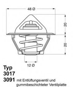 Термостат DAEWOO LANOS, CHEVROLET LACETTI, CHEVROLET AVEO (вир-во Wahler) WAHLER 301787D2 на DAEWOO CIELO (KLETN)