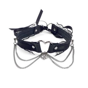 Сексуальный чокер Art of Sex - Karen из натуральной кожи, черный