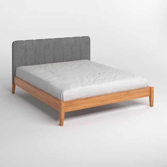 Односпальне дерев&#039;яне ліжко Mebigrand Лондон ДК Вільха/Аляска 93 (Сірий) Б1 70х190 см (MBG-6711) | Зображення 1