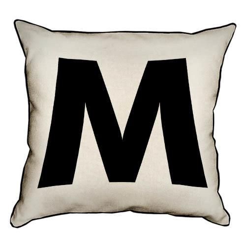 Подушка с мешковины Letter M 45x45 см (45PHB_ABC025_WH)