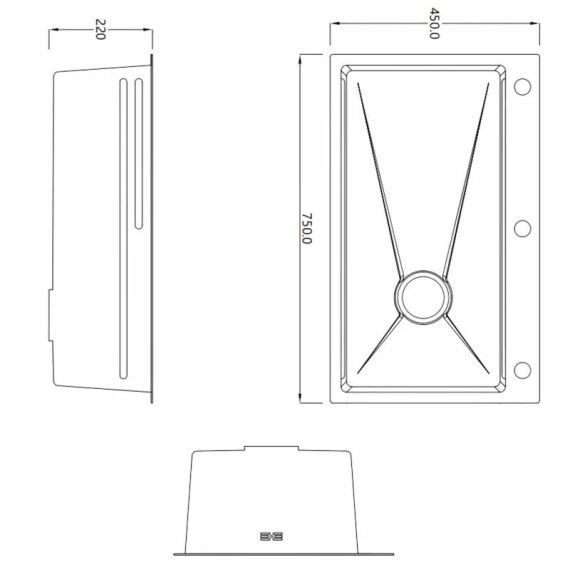 Lidz Handmade H7545B Мойка для кухни интегрированная Decor Black PVD Honeycomb 3,0/1,0 мм LDH7545BDECPVD48373 | Зображення 1