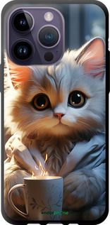 Чохол на iPhone 14 Pro Max Білий кіт "5646b-2667-2448"