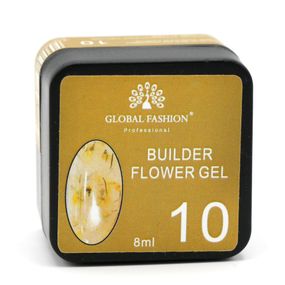 Гель для моделирования ногтей с добавлением сухоцвета Flower Builder Gel 10, 8г