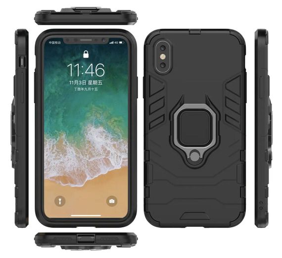 Чехол бампер Primolux Ring Armor для Apple iPhone Xs Max - Black | Зображення 3