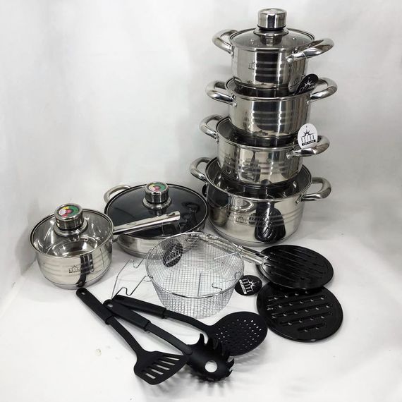 Набір посуду 18 предметів ASTRA A-2618, набір посуду для електричних плит, набори каструль | Зображення 6