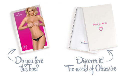 Мереживні танги з двома отворами Obsessive 831-THC-1 crotchless thongL/XL, чорні, бантики | Зображення 7