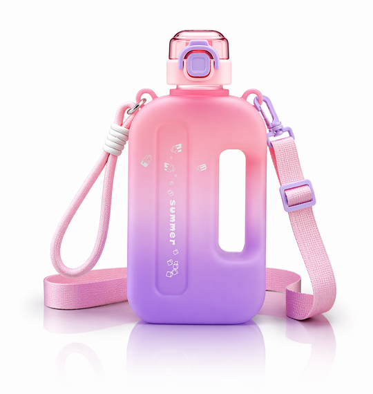 Спортивная бутылка SUMMER (750 мл) - Эко-пластик BPA-free, Розовый градиент