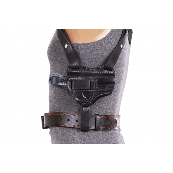 Кобура двостороння Форт-12 формована з кліпсою з чохлом під магазин (шкіра, чорна) MAS | Зображення 7