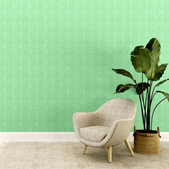 3D панель самоклеюча 700х770х7мм цегла М'ятний (012-7) SW-00000050 | Зображення 4