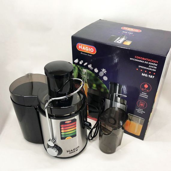 Электрическая соковыжималка для яблок MAGIO MG-187 1000 Вт, Соковижималка для помидор KG-92 | Зображення 5