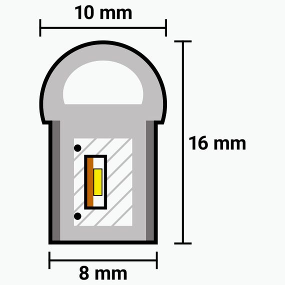 Світлодіодний неон PROLUM™ 8x16, IP68, 12V, Series "SF", Жовтий, PRO | Зображення 3