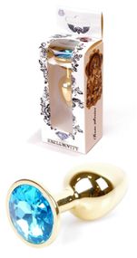 Анальний затор Boss Series - Jewellery Gold PLUG Light Blue S, BS6400022 Sex Aura