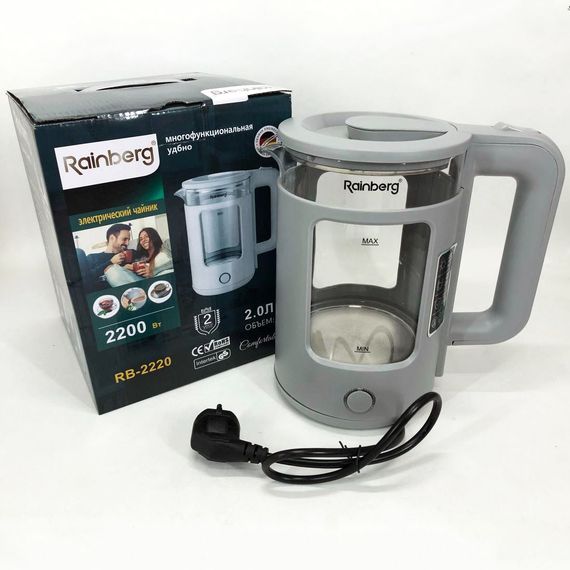 Электрочайники с подсветкой Rainberg RB-2220 | Электронный чайник  | VW-379 Чайник дисковый | Зображення 8