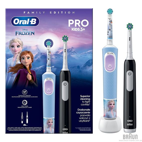 Електрощітка BRAUN Oral-B D103 Frozen (3+) + Pro 1 D305 (Family Edition)