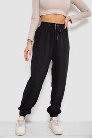 Штани жіночі катонові, колір чорний, 244RLE-075