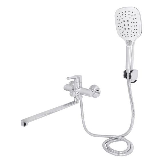 Смеситель для ванны Qtap Grand с поворотным изливом (c душевым гарнитуром) QTGRACRM005 Chrome | Зображення 2