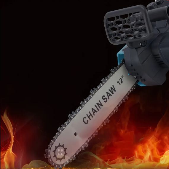 Ланцюгова пила з шиною 12 дюймів і 2 акумуляторами 48 В кейсі Electric Saw Blue | Зображення 5