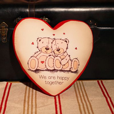 Подушка сердце 3D We are happy together 40х40х7,5 см (3DPS_15L027_KR)