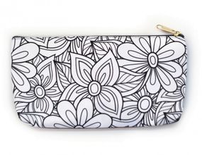 Пенал розмальовка 4Profi "Квіти" сіро-білий 23914