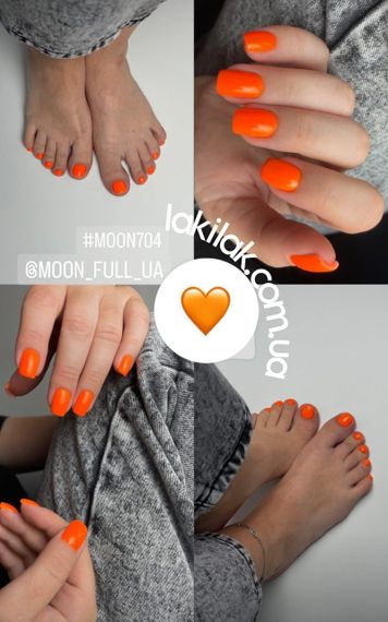 Гель-лак Moon Full Neon №704 помаранчевий 8 мл | Зображення 1