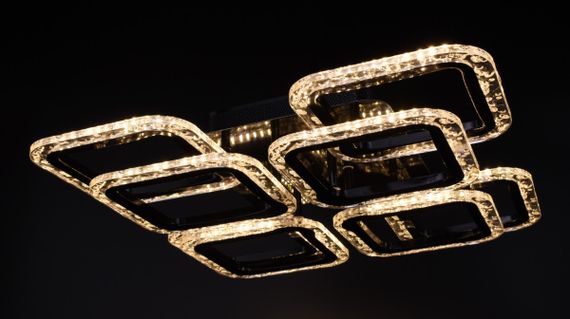 Люстра світлодіодна стельова LED світильник для квартири на стелю лед з пультом 26090 Чорний 11х46х46 см. | Зображення 2