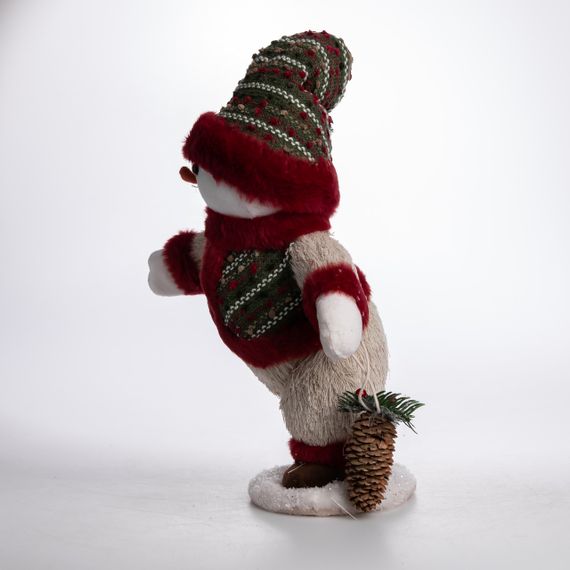 Новорічна фігурка Сніговик з шишкою 26×21×38 (см) CR-4-15 | Зображення 1