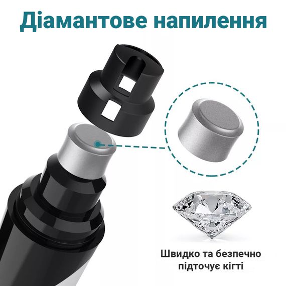 Электрический гриндер для подпиливания когтей собак и кошек iPets NG8, точилка для когтей животных, белый (7328) | Зображення 5