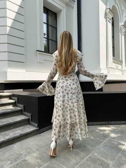 Жіноча шифонова сукня з воланми | Зображення 8