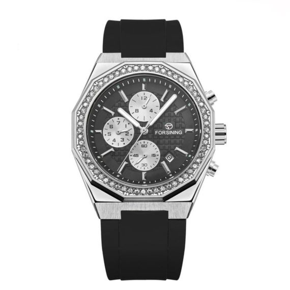 Наручний механічний годинник Forsining 8314 Black-Silver
