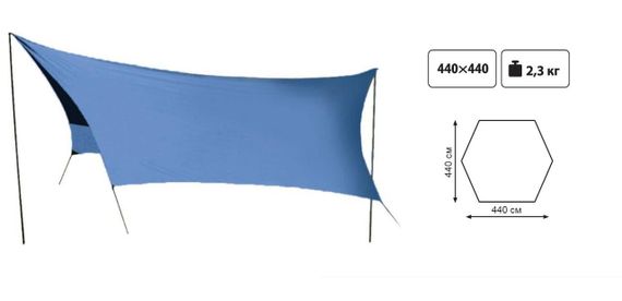 Тент туристичний зі стійками Tramp Lite Tent Синій TLT-036