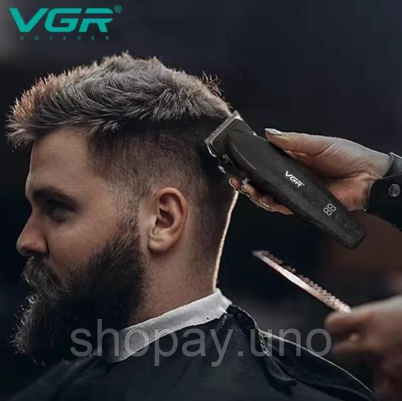 Профессиональный набор для стрижки волос VGR V-640 Машинка и триммер с дисплеем | Зображення 2