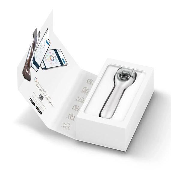Электронный роллер для лица с микроиглами GESKE MicroNeedle Face Roller 9в1 gray, Белый | Зображення 8