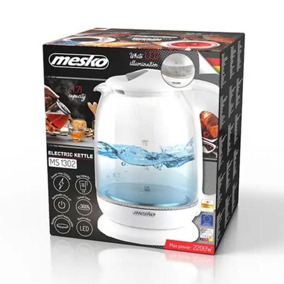 Електрочайник Mesko MS-1302w 1.7 л білий | Зображення 6