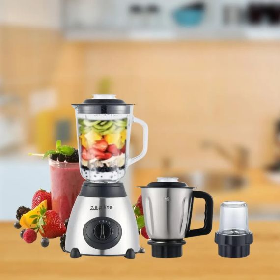Стационарный блендер Zepline 2000W (стеклянная чаша 1.5л., измельчительная чаша для мяса 1,2л.) ZP-081D1
