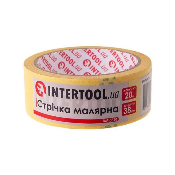 Стрічка малярська 38 мм, 20 м, жовта INTERTOOL DM-3820
