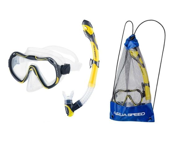 Набір маска і трубка Aqua Speed ​​JAVA + ELBA 8206 жовтий OSFM 5908217682062