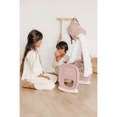 Ігровий набір Smoby Toys Колиска Baby Nurse з балдахіном Сіро-рожева (220373) | Зображення 6
