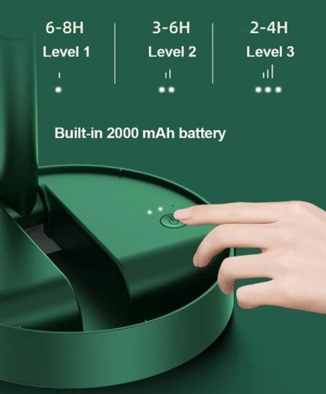 Складной аккумуляторный мини-вентилятор с USB-зарядкой XL 908 зеленый | Зображення 4