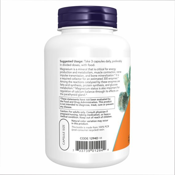 NOW Magnesium Citrate цитрат магния в капсулах №120 | Зображення 2